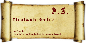 Miselbach Borisz névjegykártya
